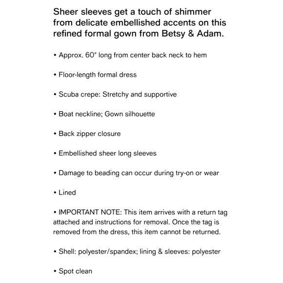 🔥Betsy & Adam Womens Beaded Long Evening Dress - Picture 15 of 15